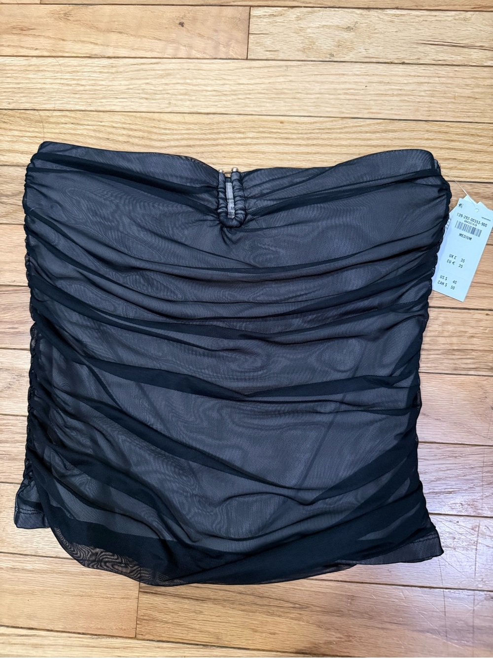 Abercrombie & Fitch Bra-Free Collection Ruched Mesh Tube Top - Size Medium